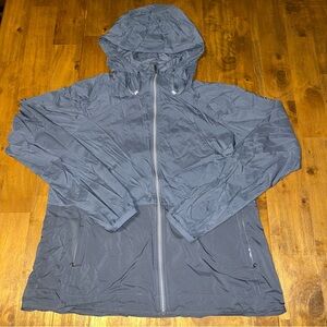 Kuhl women's full zip windbreaker hooded size large blue gray